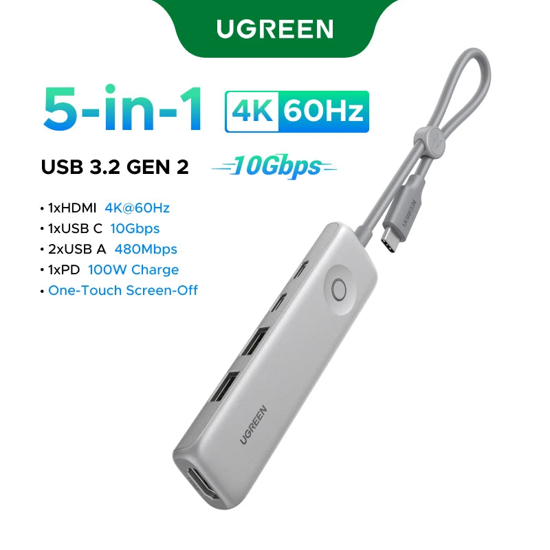 UGREEN USB C HUB Type C 3.1 to HDMI 4K SD TF PD 100W Adapter For Macbook iPad Pro Air M2 M1 PC Accessories 5Gbps USB C 3.0 HUB