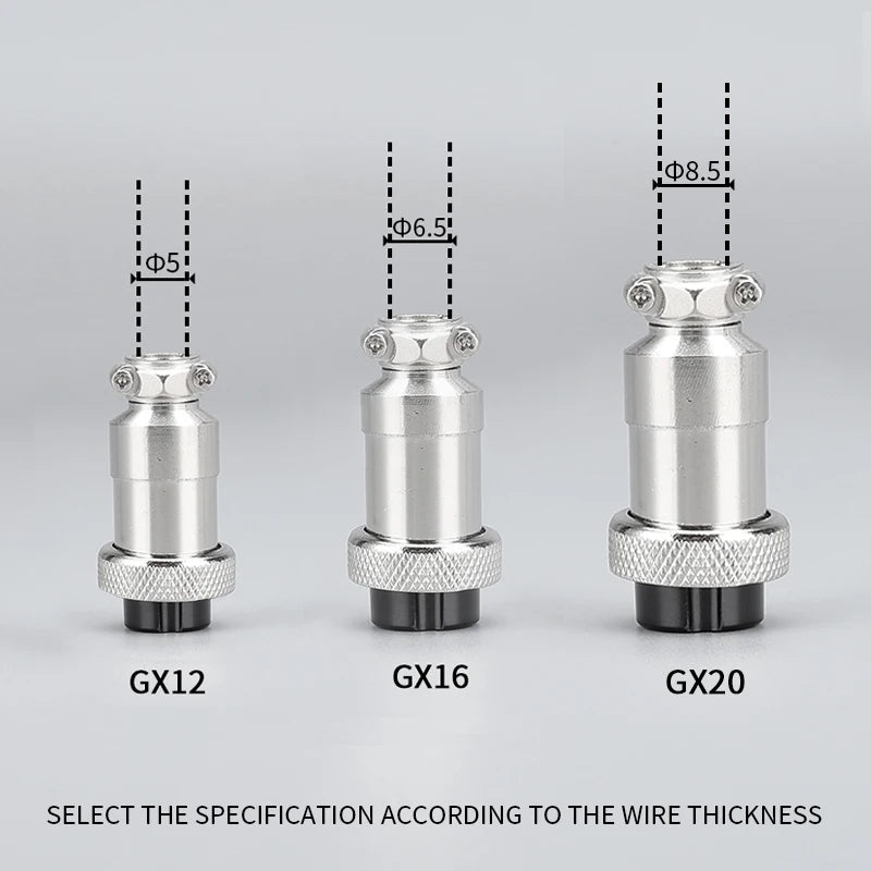 5/10/20Set GX12 GX16 GX20 2 3 4 5 6 7 8 9 10 12 14 15 Pin Male&Female Docking Aviator Aviation Plug Rear Nut Socket Connector