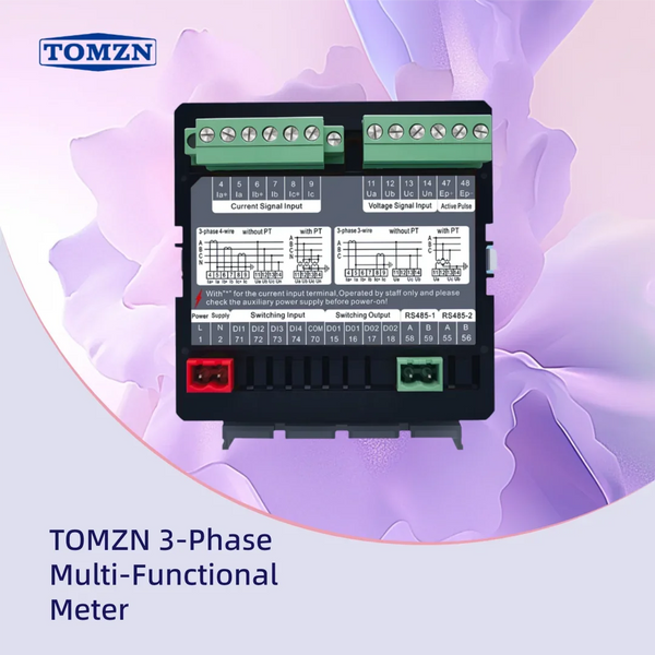 TOMZN 3-Phase 4-Wire Multi-Function Meter | RS485 Password Protection Voltage/Current/Active Reactive Power Monitoring