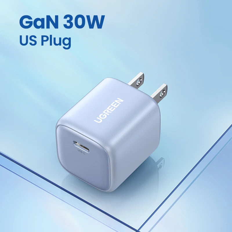 UGREEN GaN 30W Fast Charger for iPhone 18 17 16 Pro  PD3.0 Charger for iPad Pro Tablet Samsung Xiaomi Type C Phone USB Charger