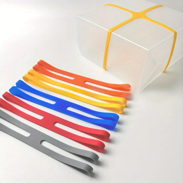 Outdoor Camping Tableware Storage Silicone Elastic Color Tie Cross,for Lunch Box,Dish,Gift Box Packaging,Colorful Cable Ties