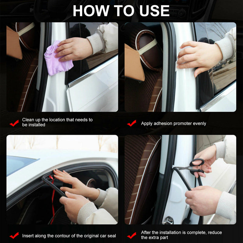 SEAMETAL 5M Rubber Car Sealing Strips 2-Layer Universal Car Door Edge Sealant Protector Trim Noise Insulation for Car Trunk Hood