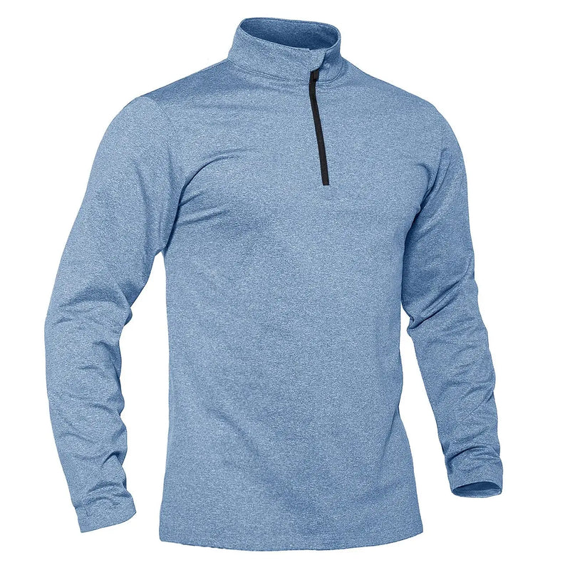 TACVASEN Spring/Fall Thermal Sports Sweater Men's 1/4 Zipper Tops Breathable Gym Running T Shirt Pullover Male Activewear