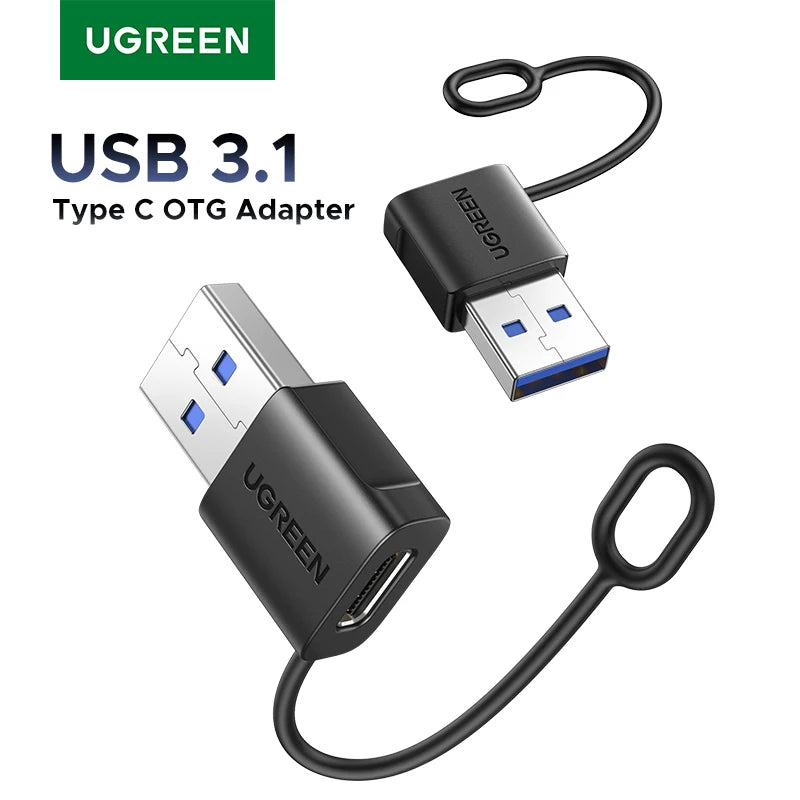 UGREEN USB A to Type C Adapter USB 3.1 Gen1 18W Fast Charging OTG Connector for Laptop Smartphone Tablet Data Transfer