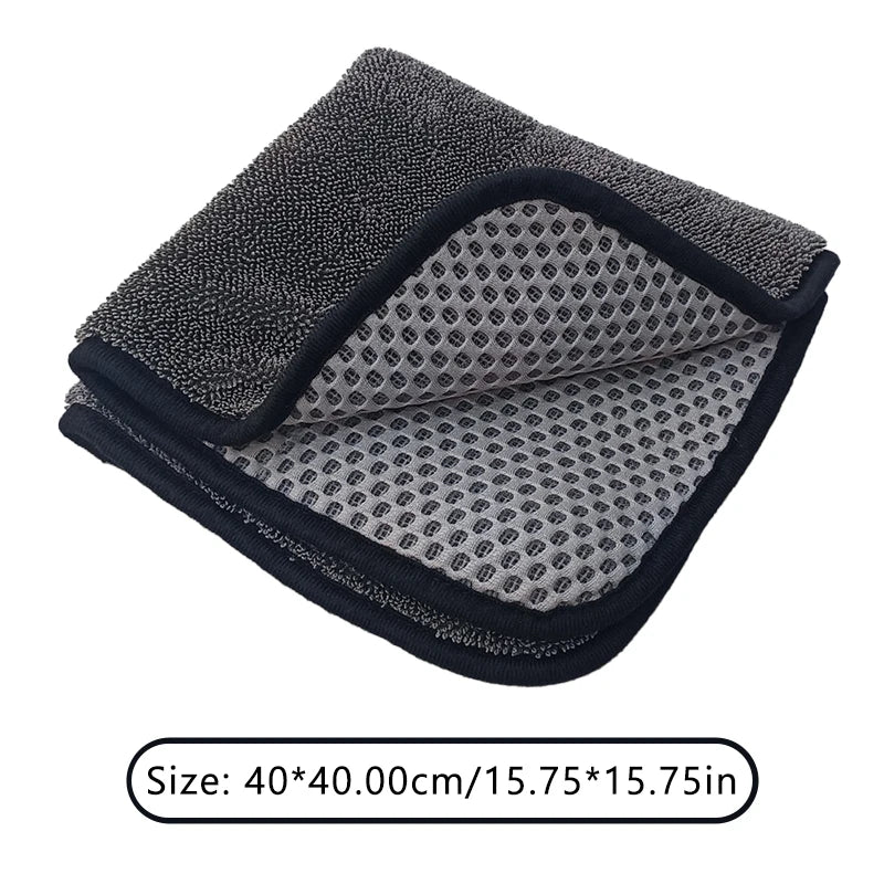 SEAMETAL 40X40CM Car Wash Towel 850GSM Double Sided Braid/Massage Mesh Cloth Car Towel High Water Absorption for Car Accessories