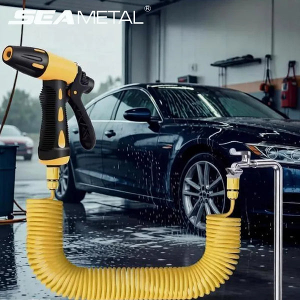 SEAMETAL High-pressure Car Wash Gun Nozzle 10 meter Water Pipe with Car Wash Tool Set Extension Water Hose for Car Accessories