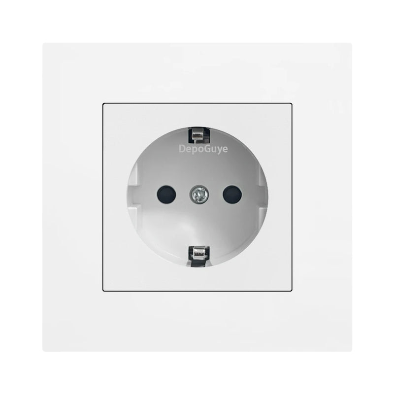 EU Standard Double USB Wall Power Socket,Electrical Socket Wall Plug with Type-c Usb Fast Charing Port 16A PC Panel Outlet 220V
