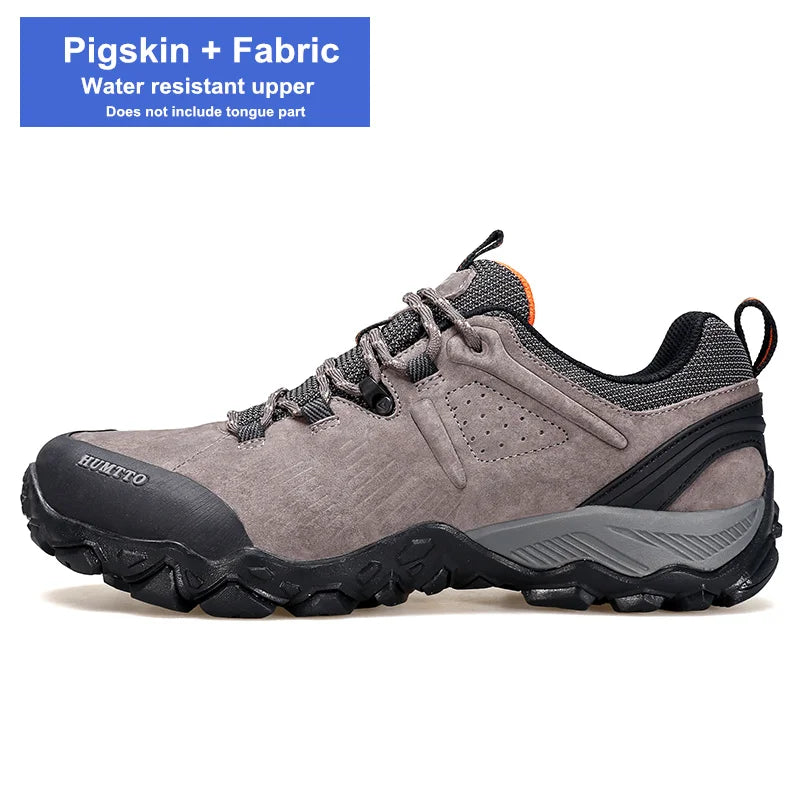 HUMTTO Waterproof Shoes for Men Hiking Shoes Leather Mens Sports Luxury Designer Outdoor Climbing Trekking Walking Sneakers Man