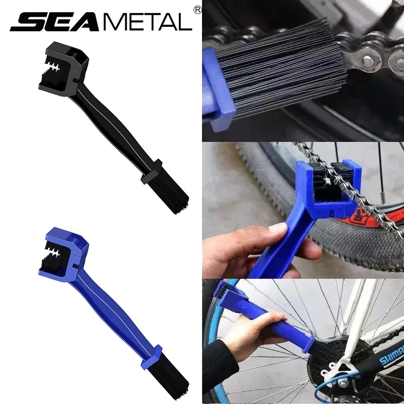 SEAMETAL Car Motorcycle Chain Brush Cleaner Plastic Bicycle E-bike Outdoor Scrubber Road Care Tools Car Motorcycle Parts