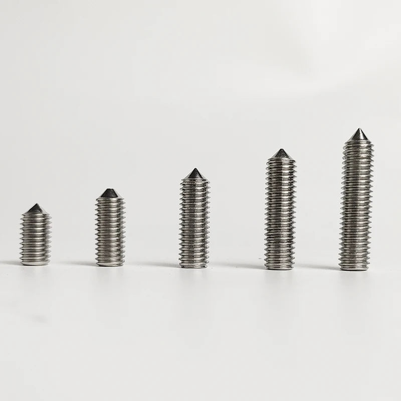 DIN914 304 -Stainless Steel Hex Socket Point Grub Screws M3 M4 M5 M6 M8 M10 Assortment Kit - High Hardness Fasteners Set