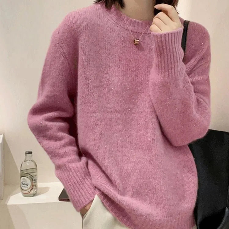 Women's Clothing Korean Loose Sweater For Woman Blouse Spring Autumn Outerwear Long Sleeve Tops Woolen Female Knitwear Jumper