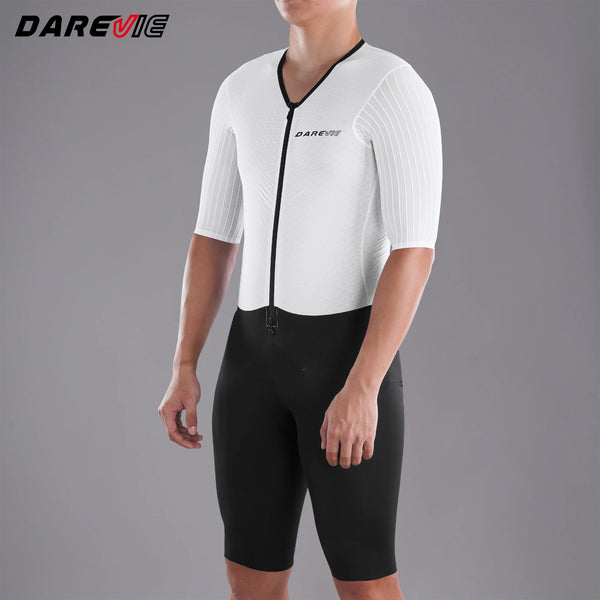 ឈុតជិះកង់ DAREVIE ឈុតជិះកង់ Aero ល្បឿនលឿន ស្ងួតរហ័ស កម្រិតខ្ពស់ ស្រូបសំណើម 7CM ប្រឆាំងនឹងការរអិល សម្លៀកបំពាក់ជិះកង់បុរស