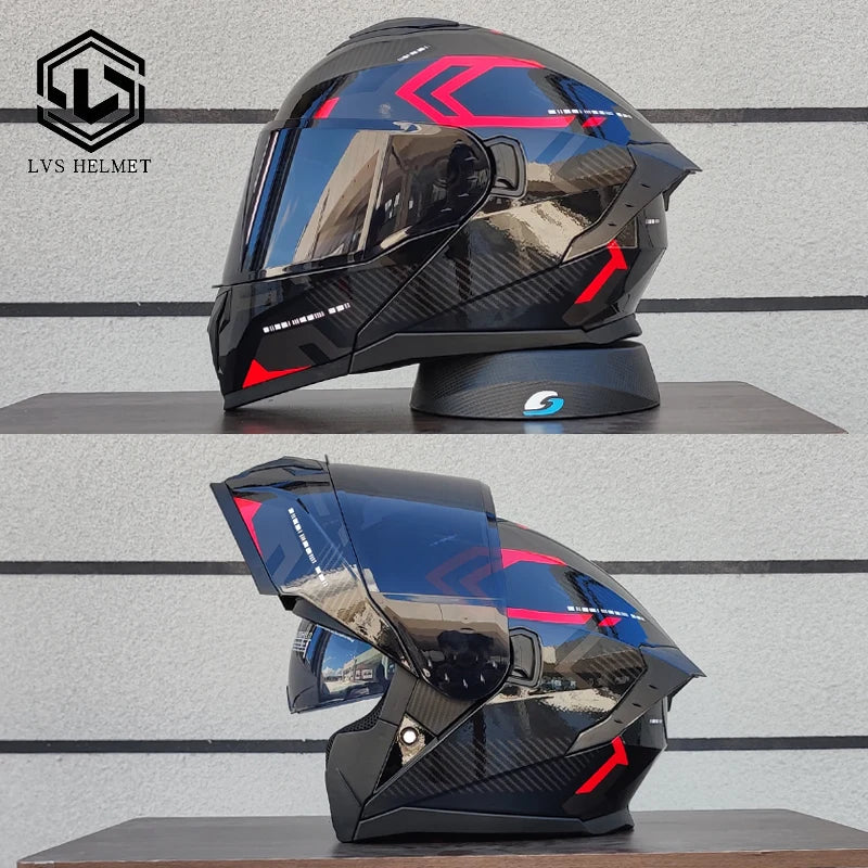 LVS Modular Flip Motorcycle Helmet Full Face Highway Helmet DOT Approved High Quality
