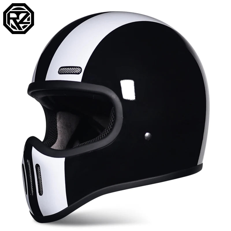 Motorcycle FBR Full Face Retro Helmet Tokyo Style Motorcycle Casco Moto Japan TT Helmets Fiberglass With Clear Visor