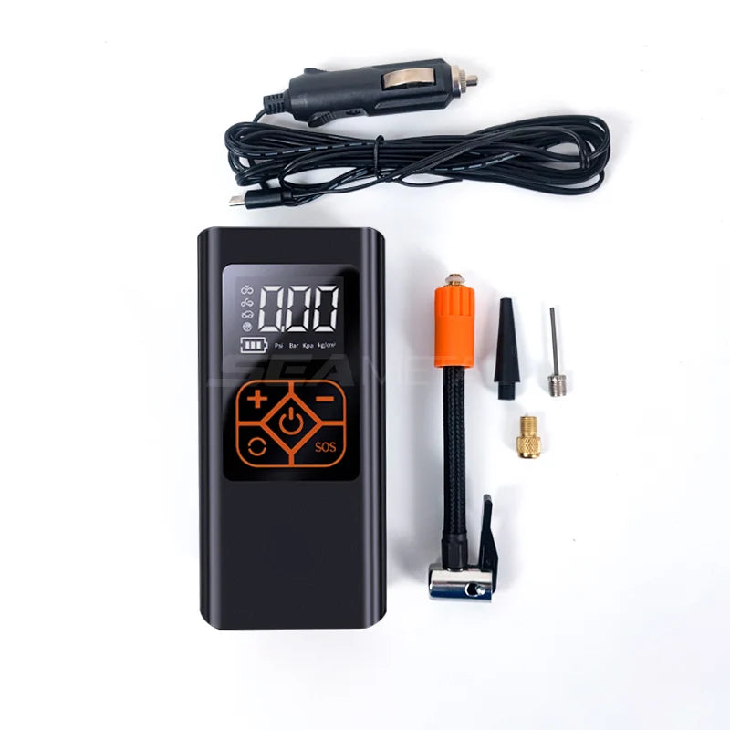 SEAMETAL Wired Wireless Car Air Pump Portable Mini Electric Tire Pump Air Compressor Handheld Digital Display Charging Pumps