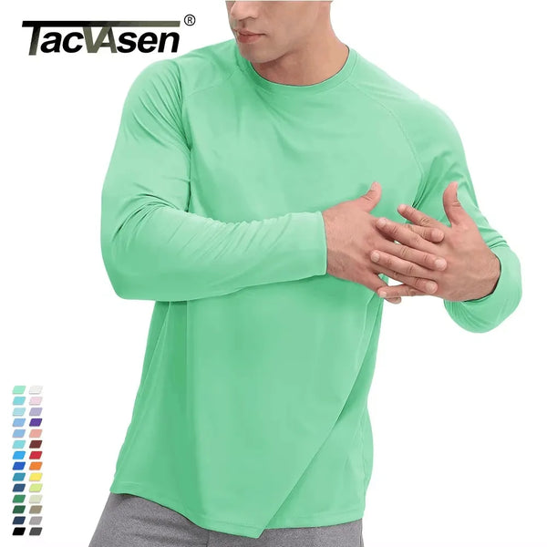 TACVASEN Sun Protection T-shirts Summer UPF 50+ Mens Long Sleeve Quick Dry Athlectic Sports Hiking Performance T-shirts Tee Tops