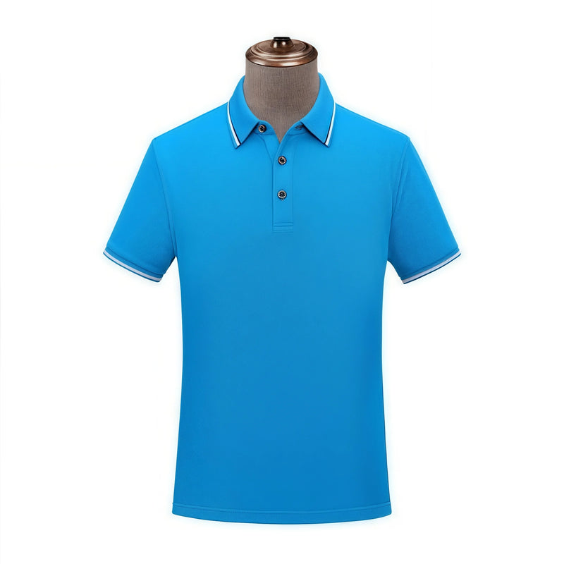 5A antibacterial intercolor Short Sleeve Turn-down Collar  Top  Business Sport 12 colors High-End Pure Cotton Polo shirt