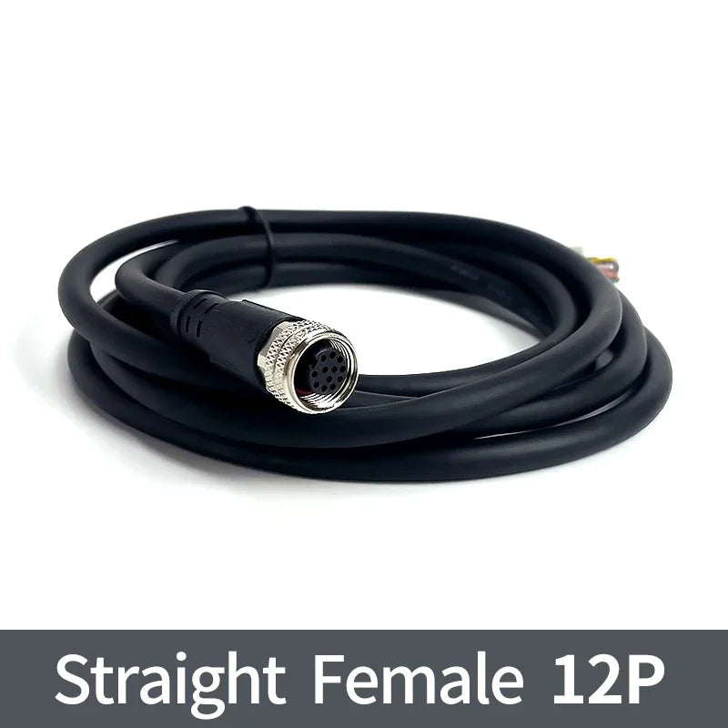 2Meters M12 sensor connector waterproof cable plug Male&Female 4 5 8 12Pin PVC Integrated injection molding M12 connectors