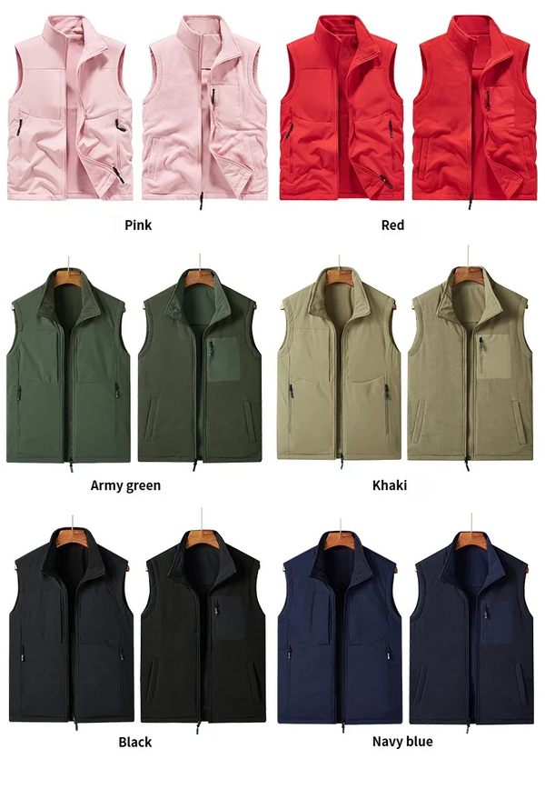 Multi-pocket outdoor suit vest coat custom logo10 Colors Casual vest winter warm sleeveless vest jacket 2025 Autumn/Winter