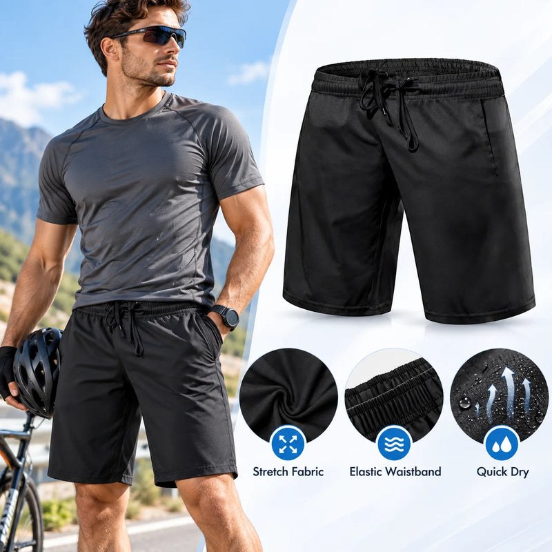 Men's Summer Ice Silk Shorts Quick Dry Breathable Cooling Lightweight Sports Shorts for Gym Running Jogging Fitness Outdoor