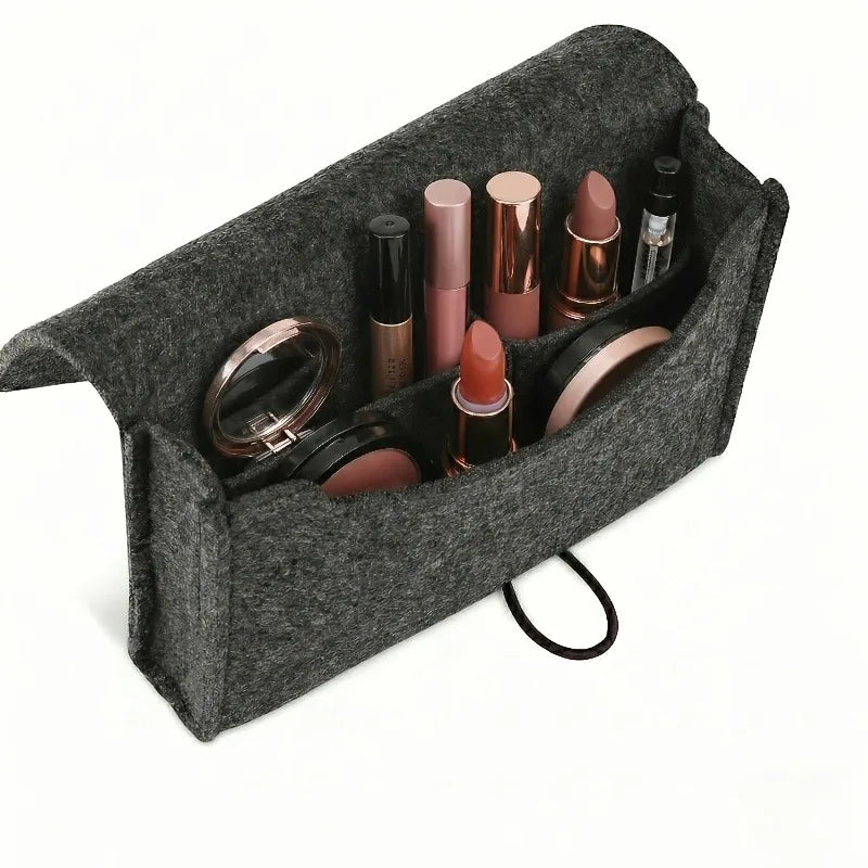 Enlarged Felt Material Cosmetic Storage Box,Organizer Pouch,Suitable for Cosmetics, Laptop Chargers, Data Cables.Storage Bag