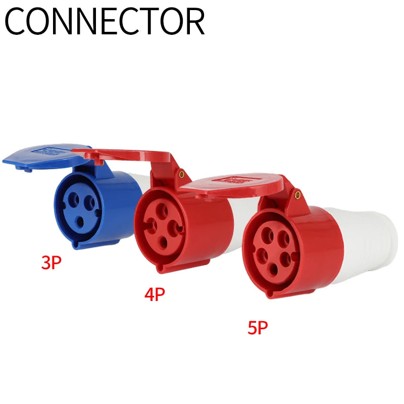 Industrial plug and socket waterproof connector 3PIN 4PIN 5PIN 16A/32A IP44 waterproof electrical connection wall mount socket