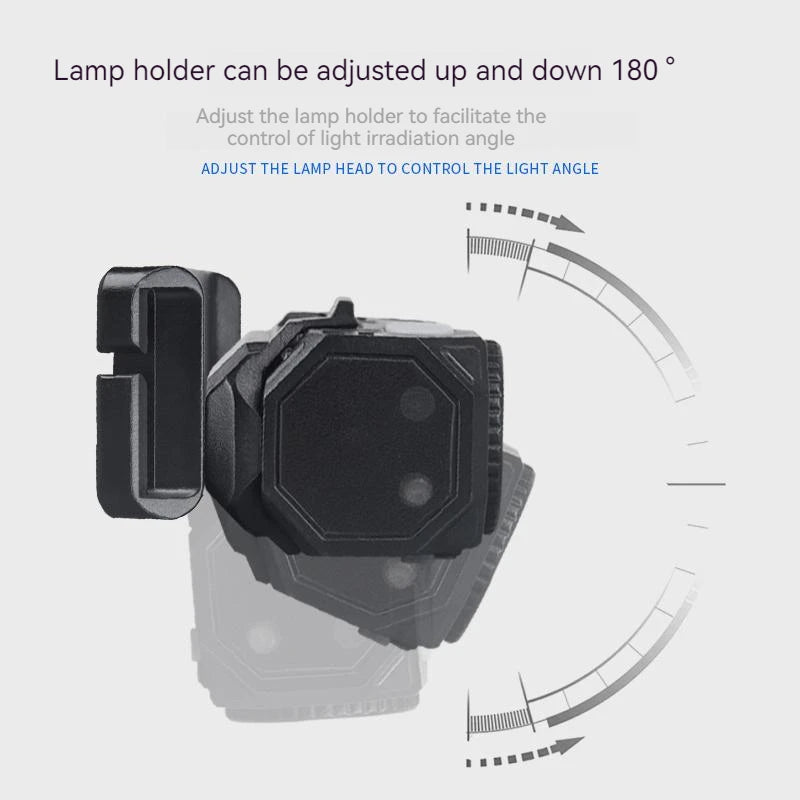 ភ្លើងពិល LED ដែលអាចសាកបាន មានឧបករណ៍ចាប់សញ្ញា សម្រាប់បោះតង់ ភ្លើងពិលចល័ត ភ្ជាប់ជាមួយថ្ម 18650 សម្រាប់នេសាទ
