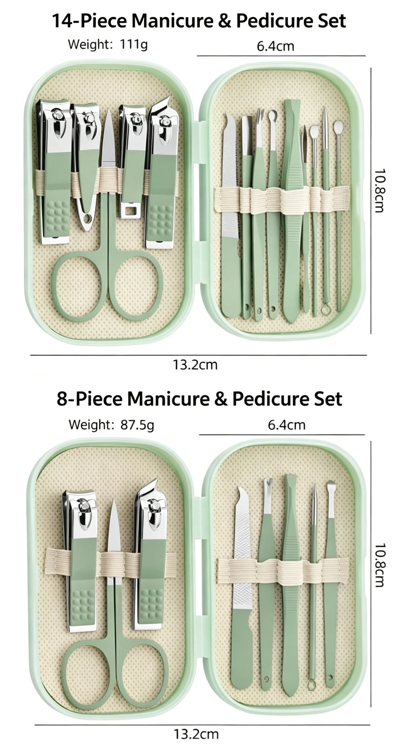 Nail Clipper Set, Nail Clipper, Ear Scoop, Home Nail Tools, Clippers, 14-Piece Set, Box for Removing Dead Skin