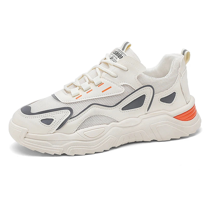 Men's breathable mesh casual sports shoes four season soft soled comfortable outdoor running shoes student shoes male sneakers
