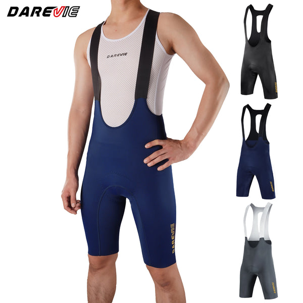 ខោជិះកង់បុរស DARREVIE Elastic Interface® 80kg/m³Pad Bretelelle សម្រាប់ជិះកង់បុរស 5.0 ខោជិះកង់មួយដុំ គ្មានថ្នេរ ការពារការរអិល