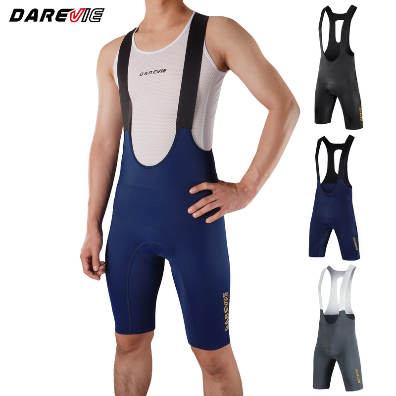 ខោជិះកង់បុរស DARREVIE Elastic Interface® 80kg/m³Pad Bretelelle សម្រាប់ជិះកង់បុរស 5.0 ខោជិះកង់មួយដុំ គ្មានថ្នេរ ការពារការរអិល