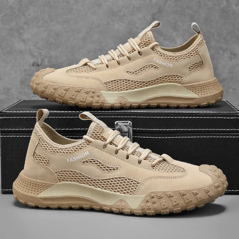 Men's breathable mesh casual sports shoes summer comfort non-slip lightweight hiking sneakers fashion outdoor travel wading shoe