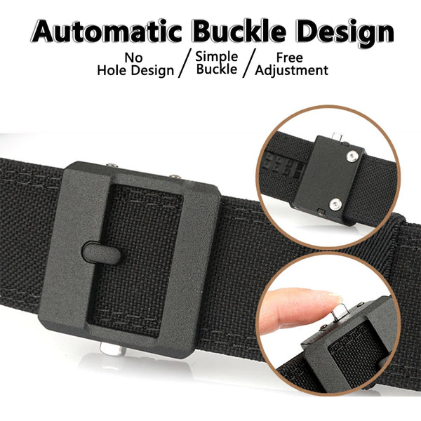 TUSHI Belt Hard Military Belt for Men and Women Tight Nylon Tactical Outdoor Belt Metal Automatic Buckle IPSC Belt Casual Girdle