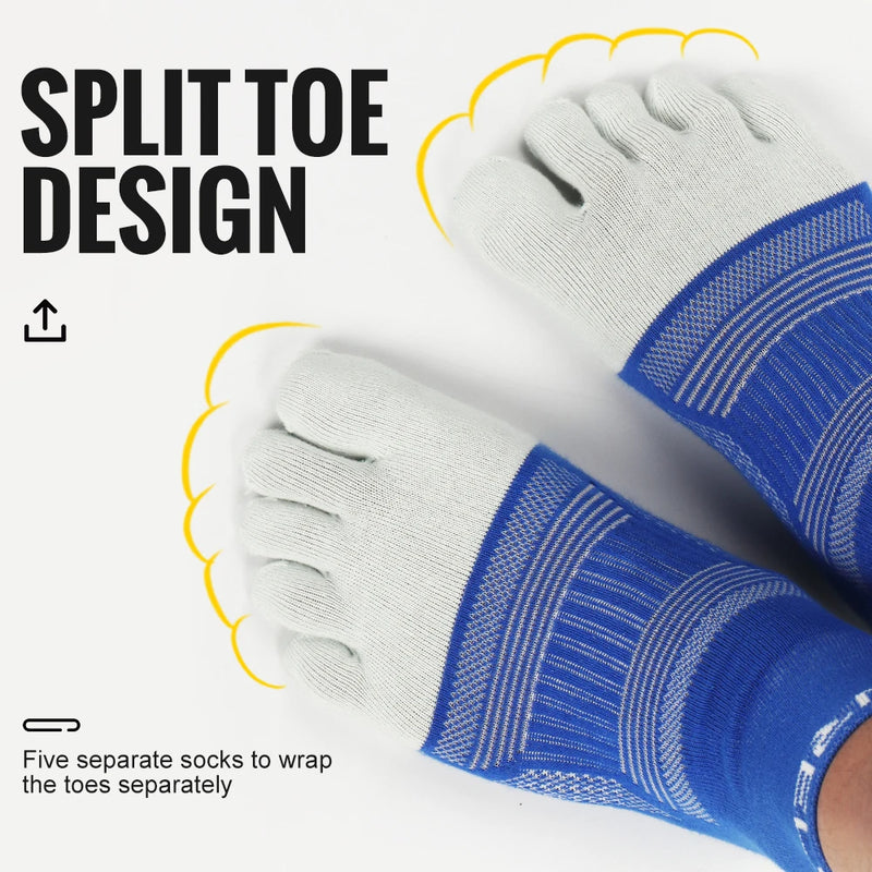 WRELS 1/2/3pairs Toe Socks 5 Finger Running Socks Anti Slip Moisture Wicking Anti-Blister Five Finger Breathable Athletic Socks