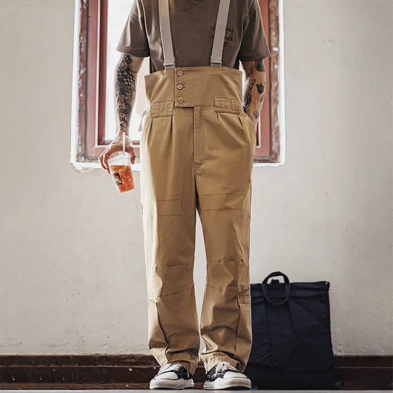 ខោ សម្រាប់ បុរស Maden បែប Vintage Heavyweight Khaki រាង រលុង ជាមួយ ខ្សែ អាច លៃតម្រូវ បាន សម្រាប់ ជើង ធំ សម្រាប់ រដូវផ្ការីក និង រដូវស្លឹកឈើជ្រុះ
