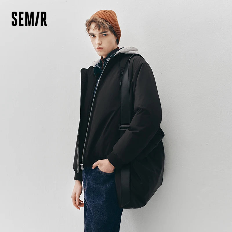 អាវក្រៅ Semir សម្រាប់បុរស ធន់នឹងទឹក ធន់នឹងខ្យល់ ធន់នឹងស្នាមប្រឡាក់ ៩០ ភាគរយ អាវក្រៅបែបស្រទាប់ រចនាបថ Bomber សម្រាប់រដូវរងា ឆ្នាំ២០២៦