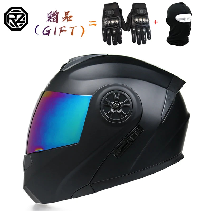 ORZ Latest DOT Approved Safety Modular Flip Motorcycle Helmet Racing Dual Lens Helmet Interior Visor
