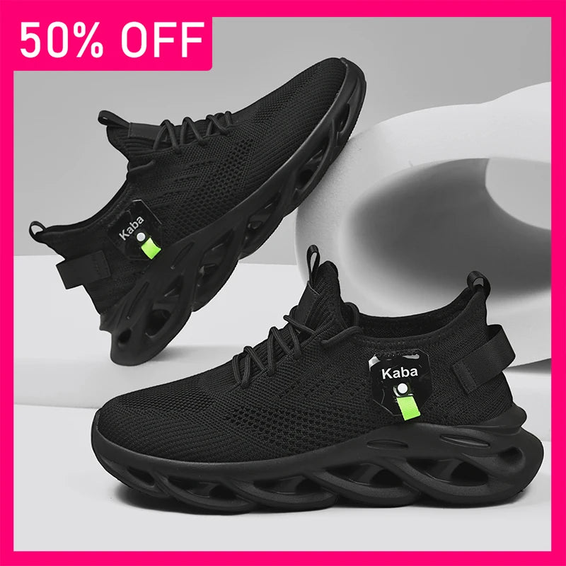 Men Sports Shoes Soft Sole Rebound Street Running Shoes New Fashionable Mesh Lightweight Breathable Walking Tennis Shoes for Men
