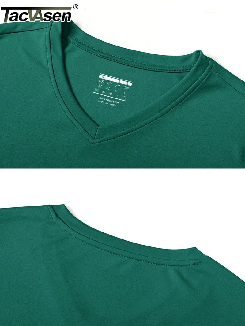 TACVASEN UPF 50+ Summer Sun Protection V-Neck T-shirts Womens Short Sleeve T-shirts Breathable Lightweight Quick Dry Shirts Tops