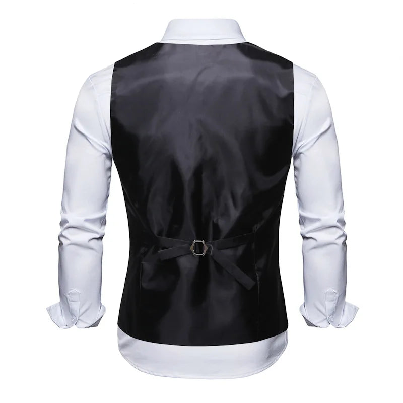 2026 New Mens Sleeveless Vest, Wedding Party Stage Performance Waistcoat, Single Breasted Red Blue Vests
