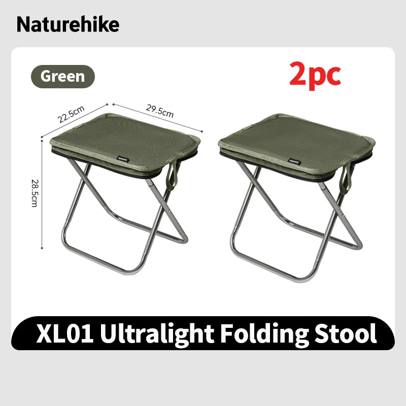 Naturehike Folding Stool Portable Lightweight Outdoor Camping Aluminum Chair Traveling Beach Chair Foldable Fishing Chair