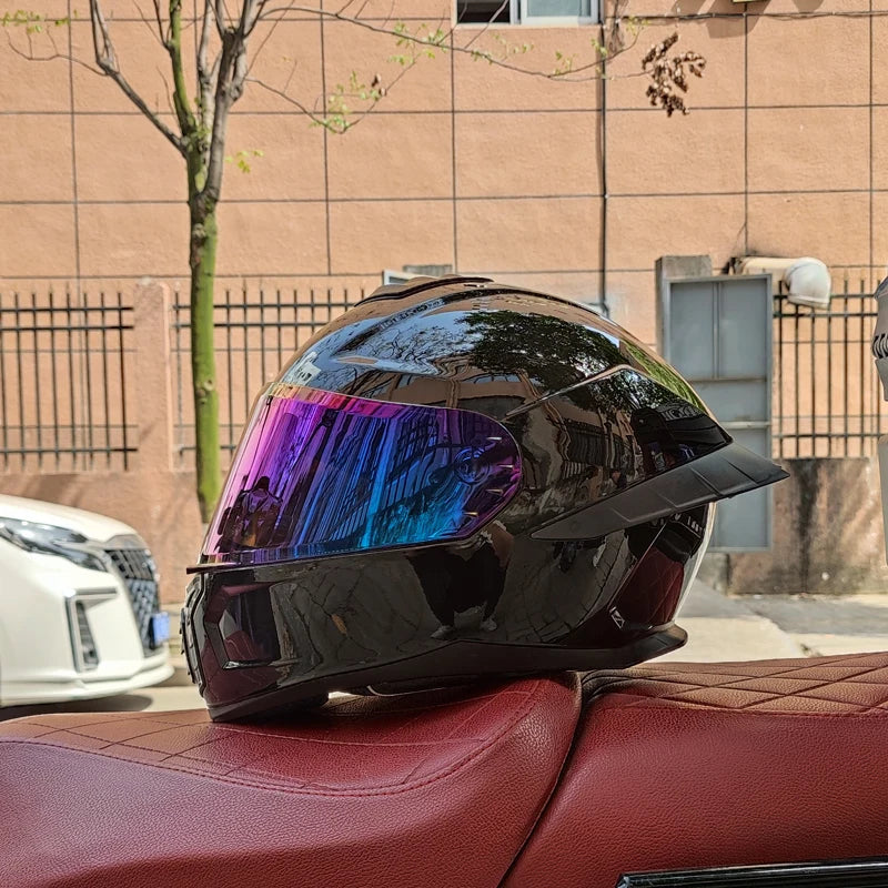 Virtue Motorcycle Helmet Men and Women Summer DOT Anti-fog ECE Helmet Full Cover Four Seasons Universal Winter Warm Personality