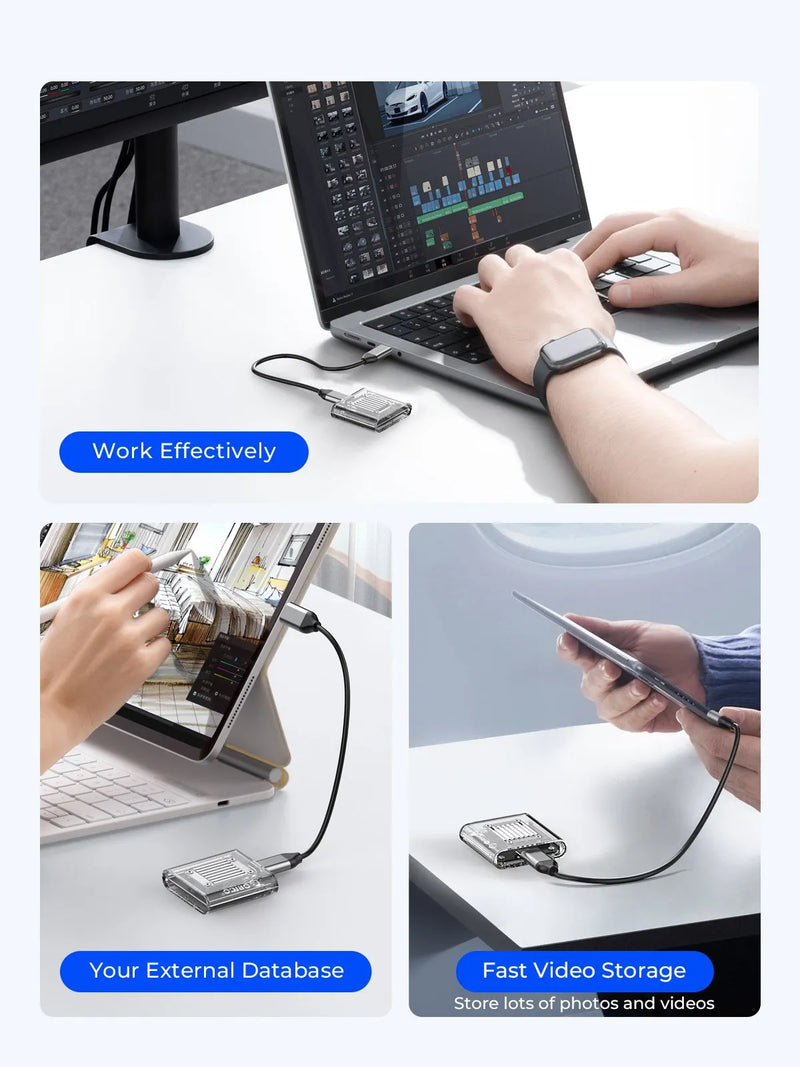 ORICO 2230 M.2 SSD NVMe Enclosure 10Gbps Case M.2 to USB Type C Transparent External Adapter PCIe SSD for Steam Deck PS SN750