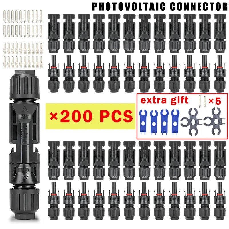 400/200/100/40/20/10 Pcs Photovoltaic Solar Connector 1000V30A Wholesale Panel Connectors Kit for PV/MC Cable 2.5/4/6mm²
