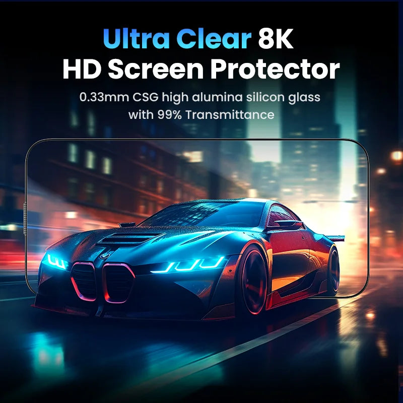 UGREEN for iPhone 16 15 14 13 12 Pro Max Screen Protector for iPhone 16 Plus Tempered Glass for iPhone 15 XR Glass 9D Films