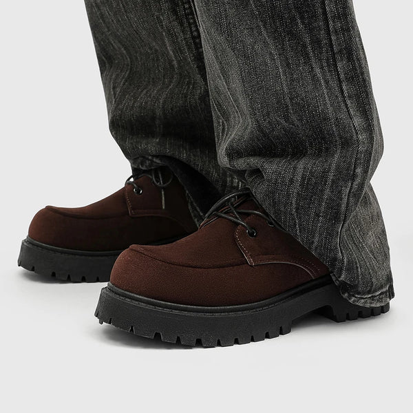 Men's Big Head American Retro Thick-Sole High Casual Shoes Four Season New Soft-Sole Non-Slip Outdoor Joker Sports Walking Shoes