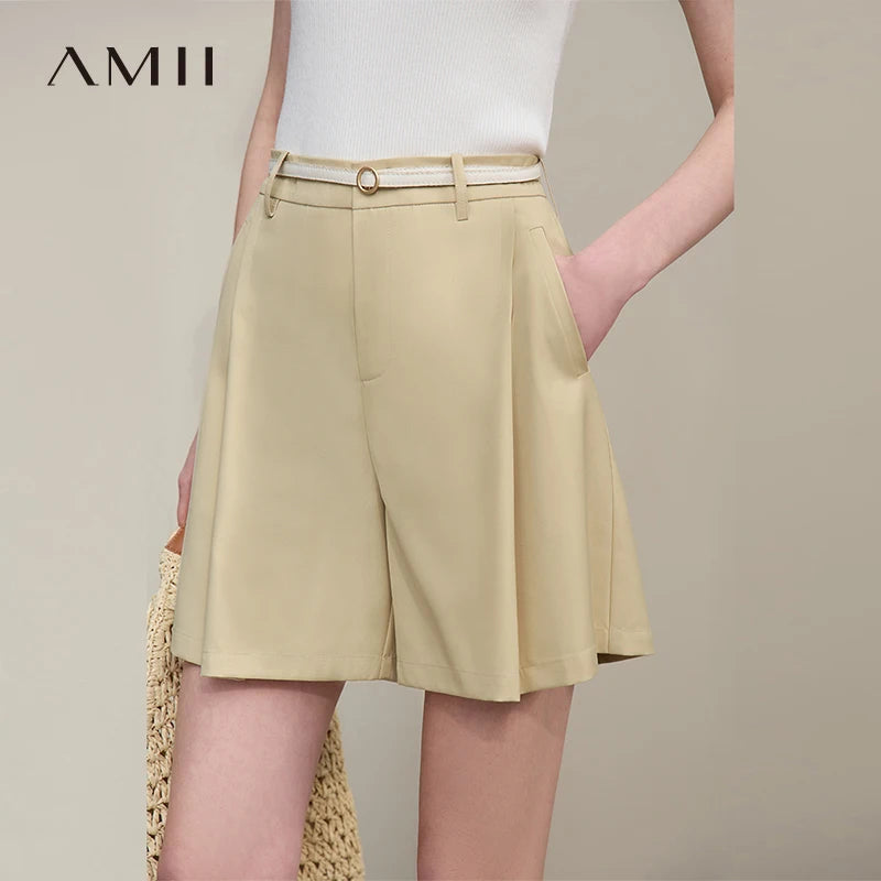 ខោខ្លីនារី Amii រដូវក្ដៅឆ្នាំ ២០២៦ ខោជើងវែងថ្មីសម្រាប់ធ្វើដំណើរ ខោជើងវែងធម្មតា រលុង ពណ៌សុទ្ធ សម្លៀកបំពាក់នារីដែលអាចប្រើប្រាស់បានច្រើនយ៉ាង 12622035