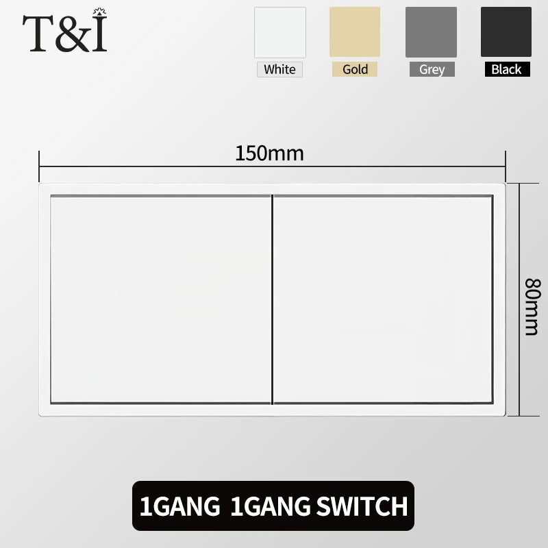 European Wall Socket EU Outlet, USB Type-C Charging Ports, 1/2 Gang Light Switch, 16A 250V, Flush Mount, White Panel, 80×80mm