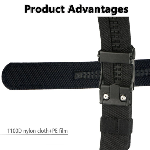 TUSHI Automatic Buckle Belt for Men 38mm Hard Nylon Military Tactical Belt Hunting Gun Belt Male Outdoor Girdle IPSC Accessories