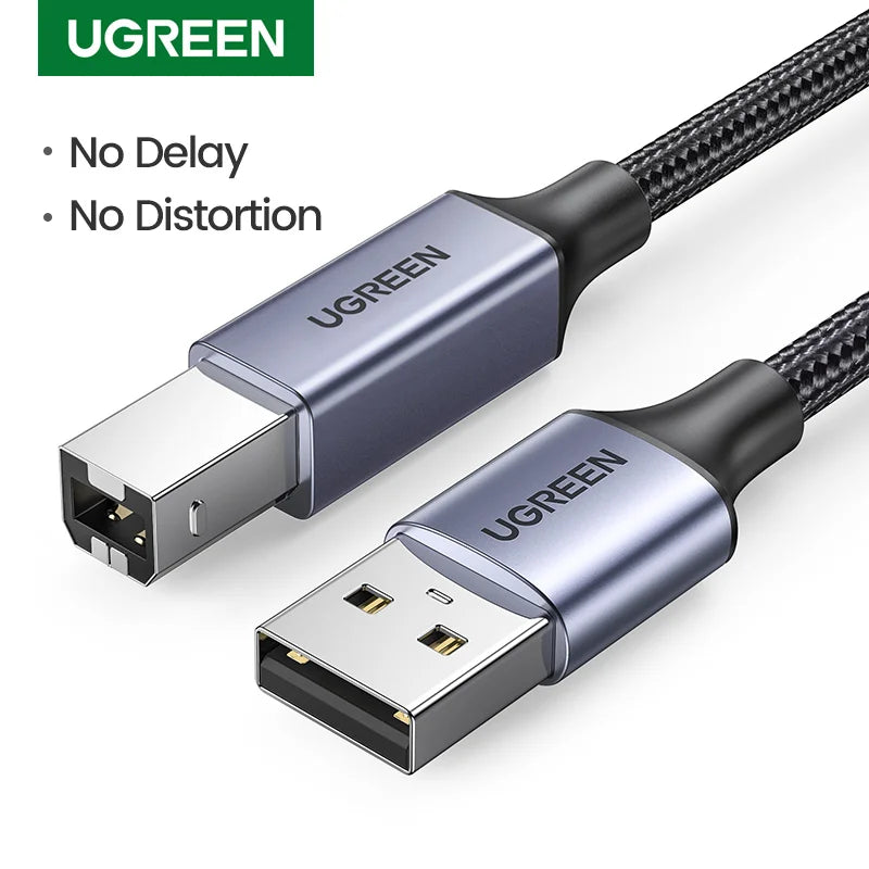Ugreen USB Printer Cable USB Type B Male to A Male USB 2.0 Cable for Canon Epson HP ZJiang Label Printer DAC USB Printer